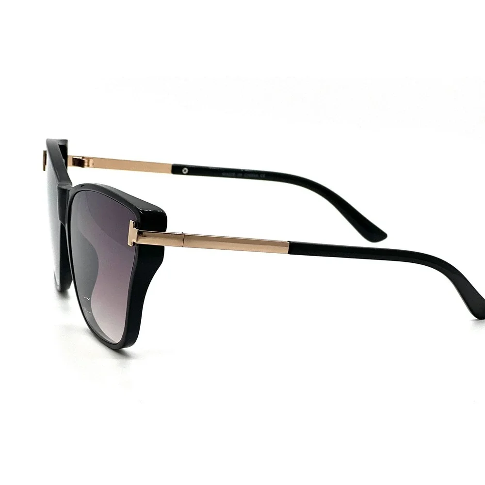 Cat‎ Eye Sunglasses Women Black Gold Designer Fashion Shades Beach Street Wear
